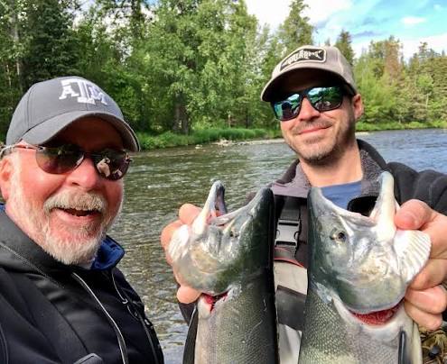 Lee and Will fishing for salmon in Alaska